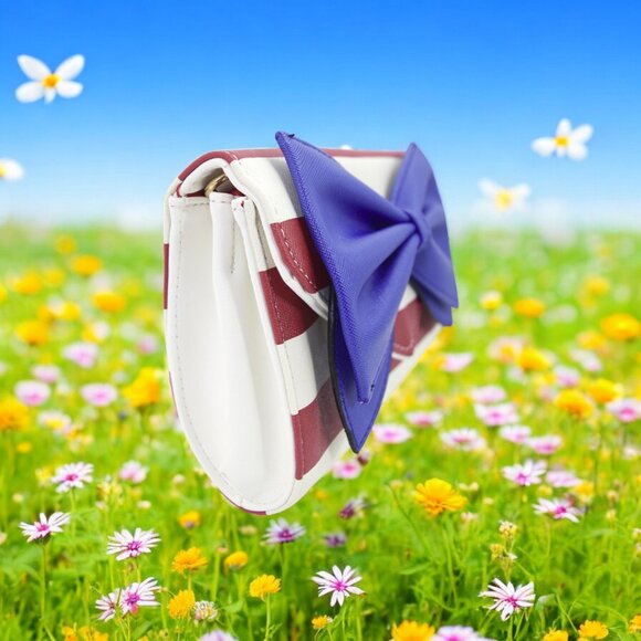 Retro Pin-Up Striped Clutch Purse – 60s Mod Vintage Convertible Crossbody Bag - Picture 14 of 16